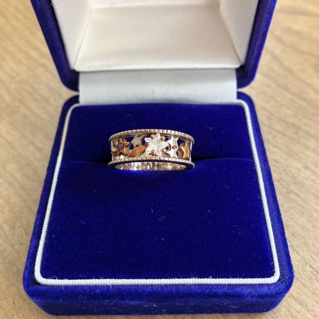 シルバーと18金のコンビネーションリング