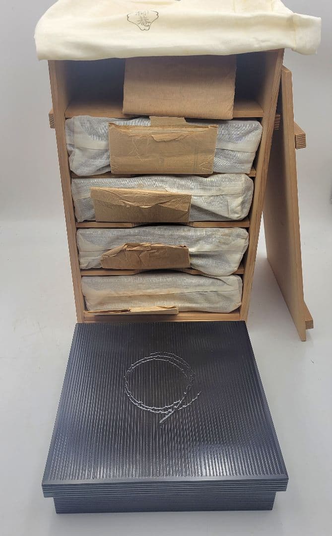 木製漆塗り　柳菴作　柳筥　出世膳　5客　弁当箱　共箱　未使用　骨董品、美術品