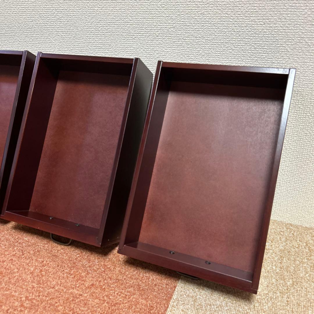 文机 折りたたみ式 三段引き出し アンティーク