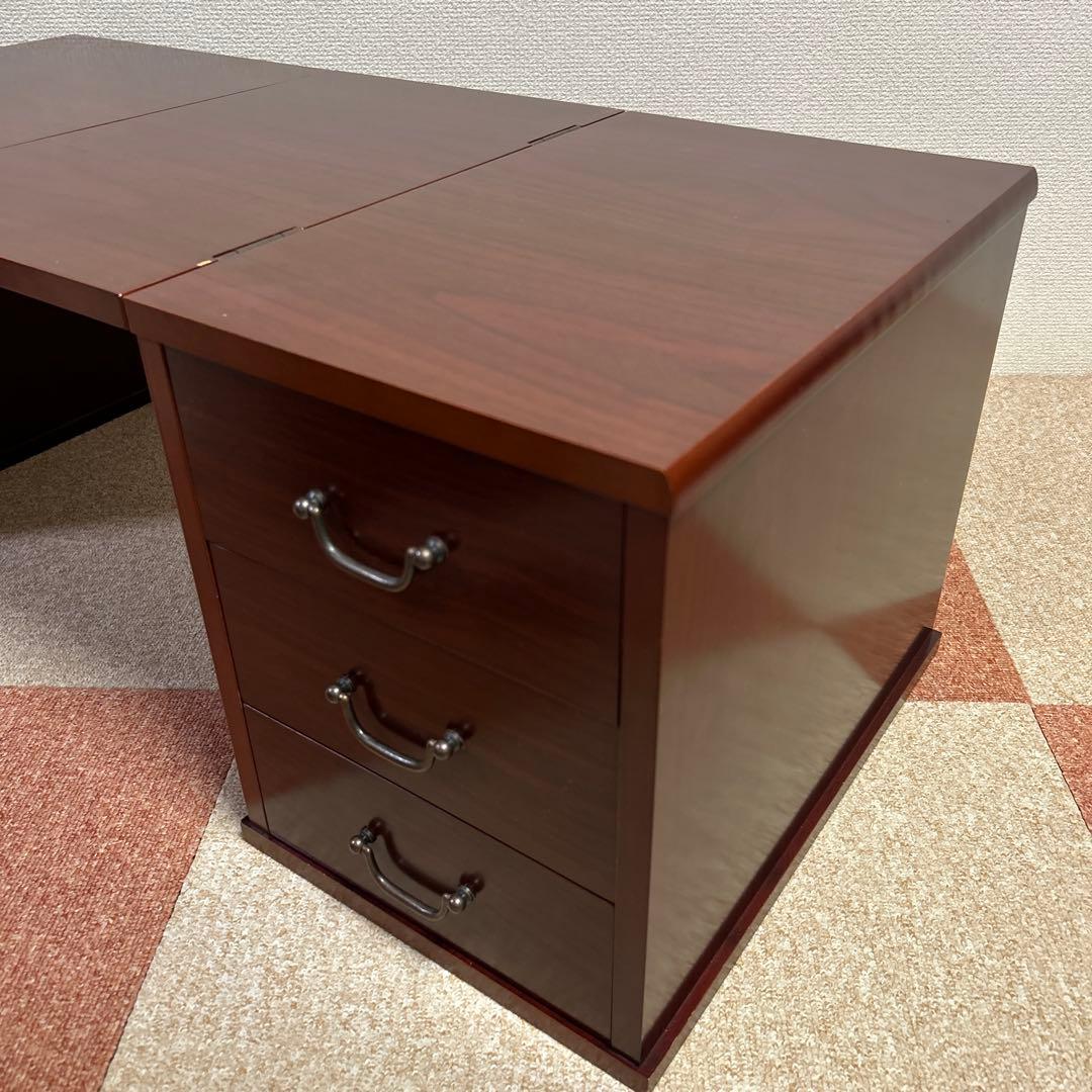 文机 折りたたみ式 三段引き出し アンティーク