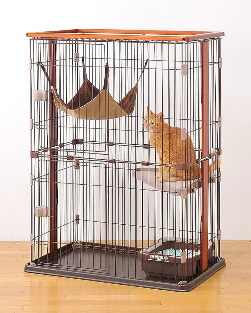 大型キャットケージ ボンビアルコン ウッドワンサークル 2段タイプ 木製