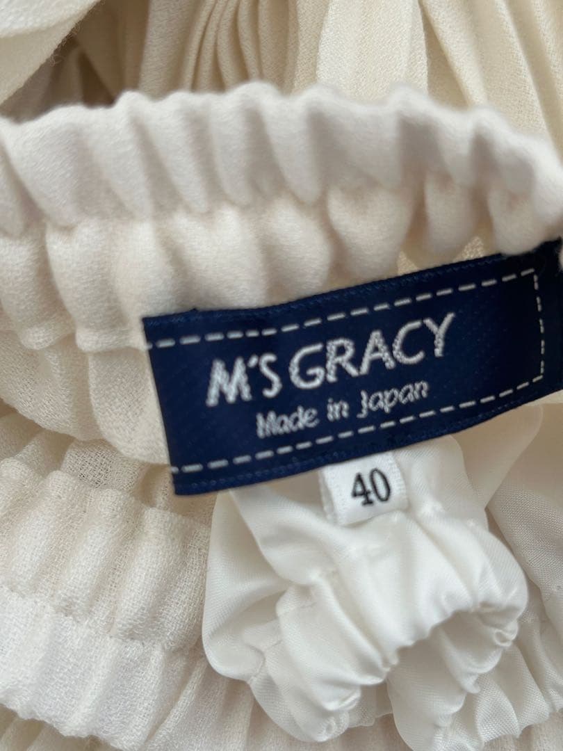 M'S GRACY 白　プリーツスカート