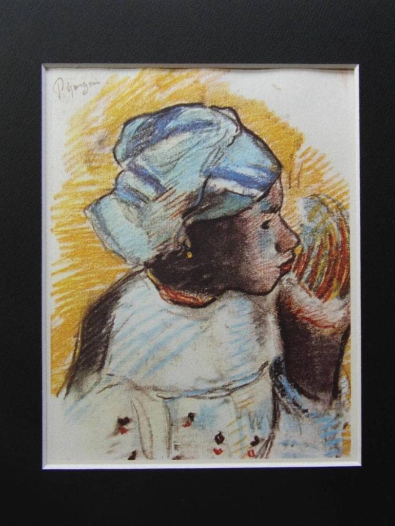 ポール・ゴーギャン、【黒人の顔】、希少な画集画・マット紙