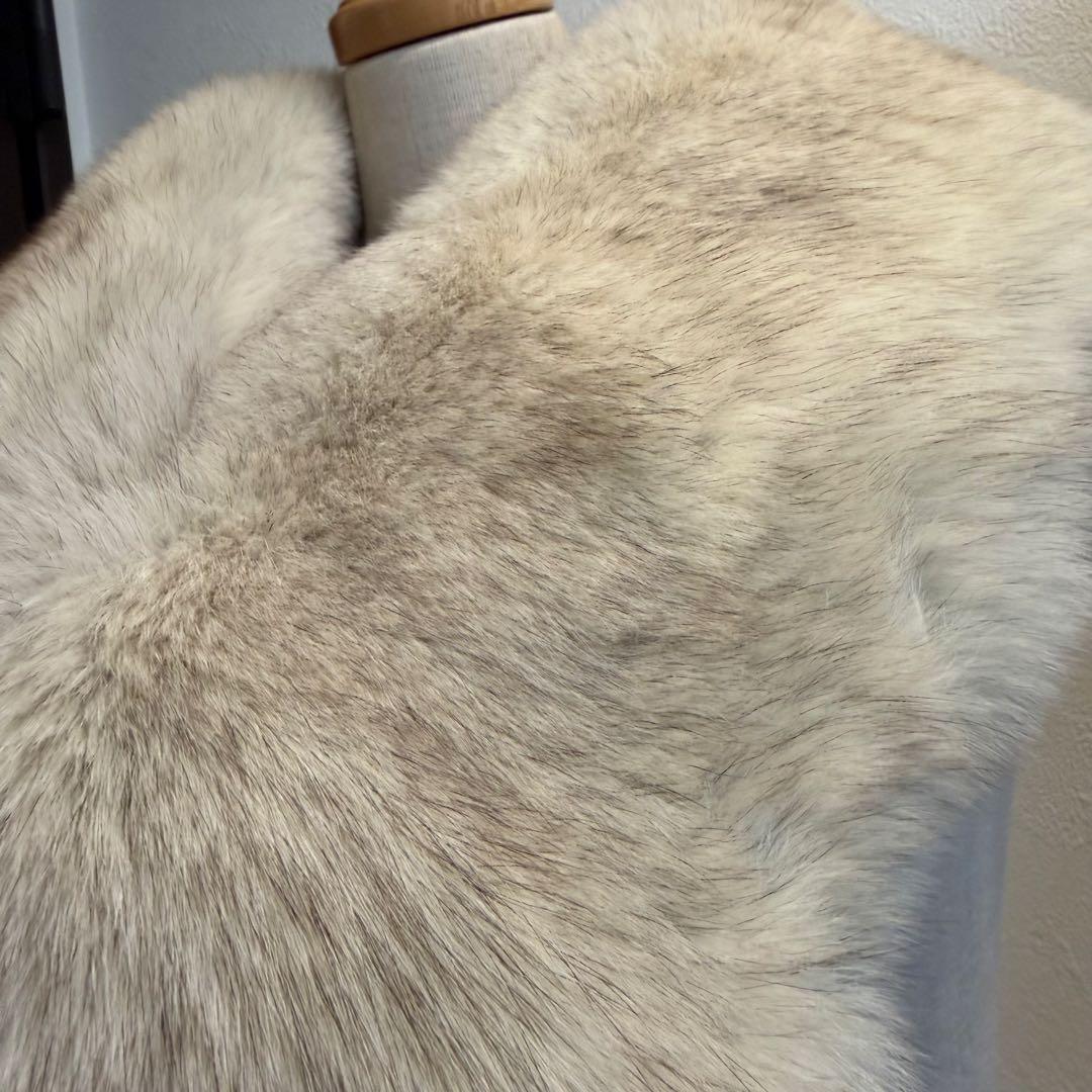 超美品 ショール　SAGA FOX ファー 成人式　振袖　結婚式　白　シルバー