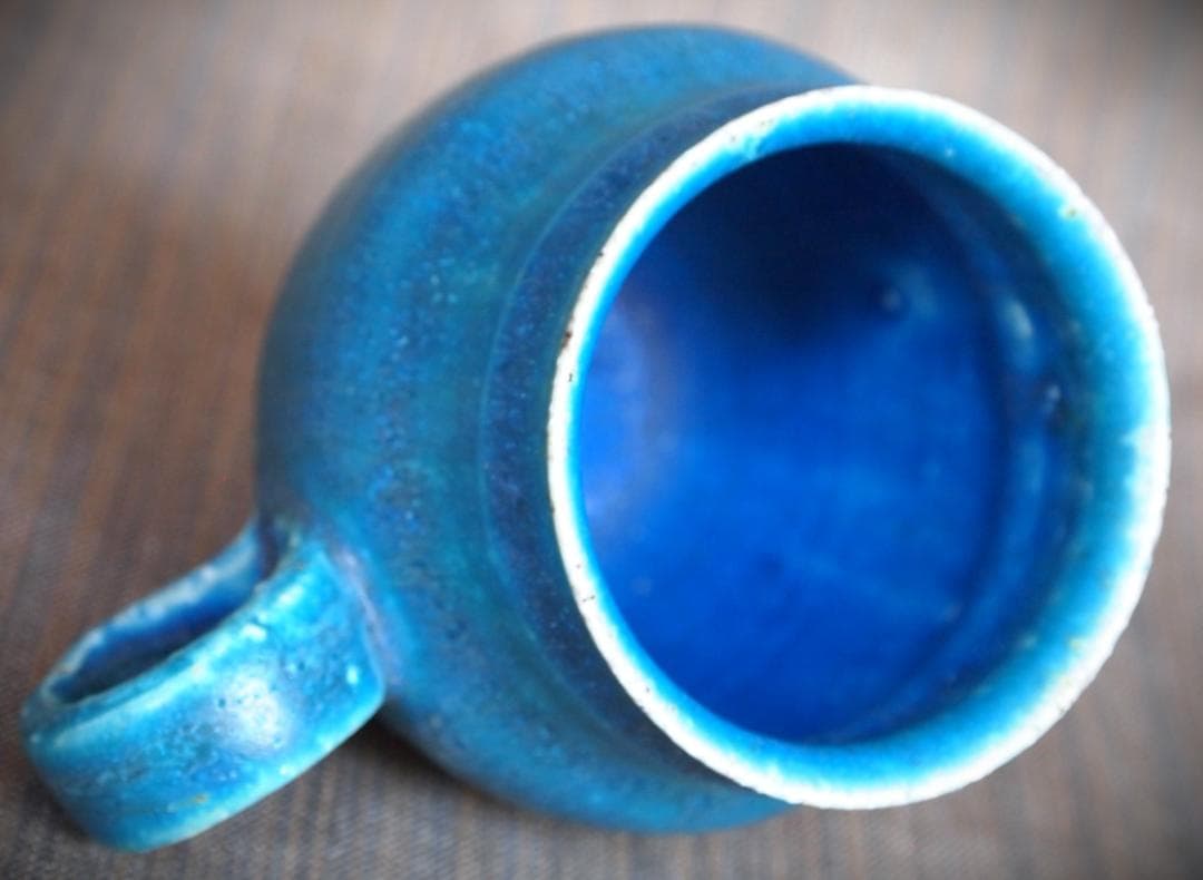 人気作家★金澤尚宜★うねうね青マグカップ★あよお