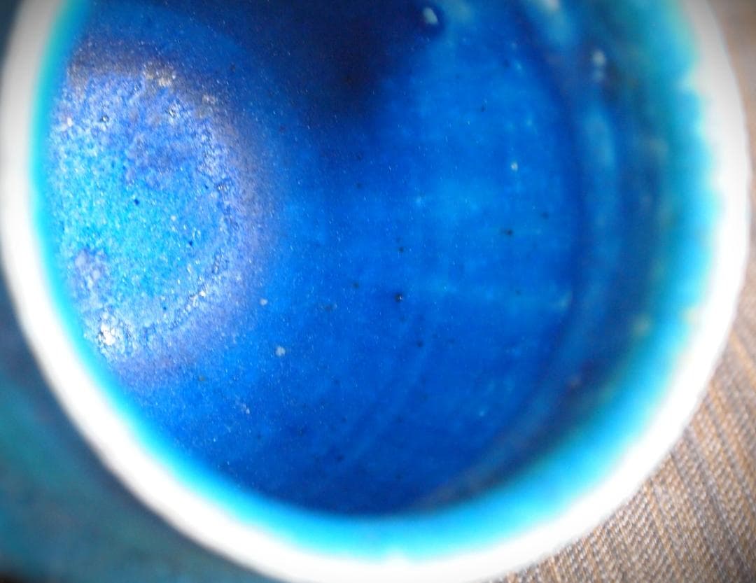 人気作家★金澤尚宜★うねうね青マグカップ★あよお