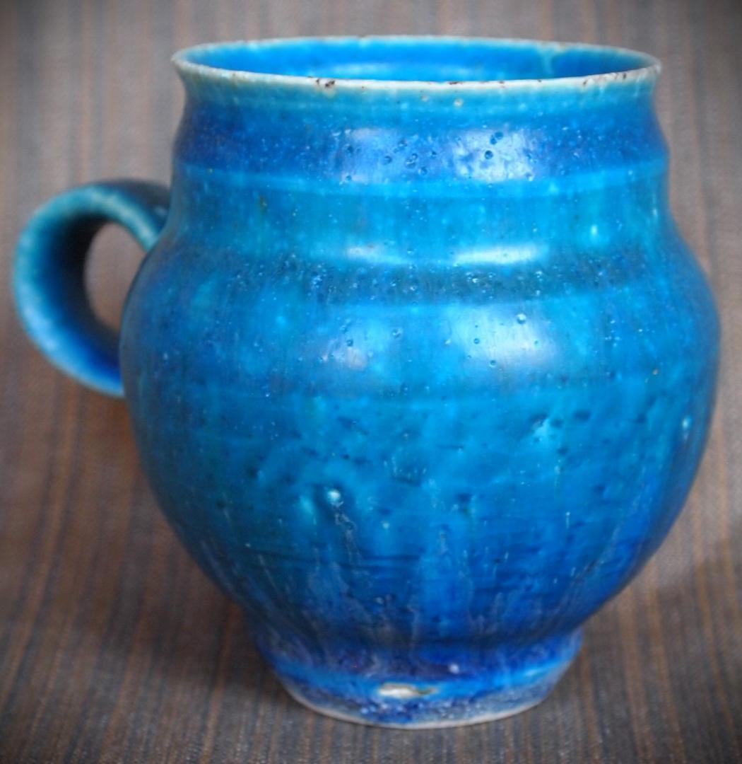 人気作家★金澤尚宜★うねうね青マグカップ★あよお