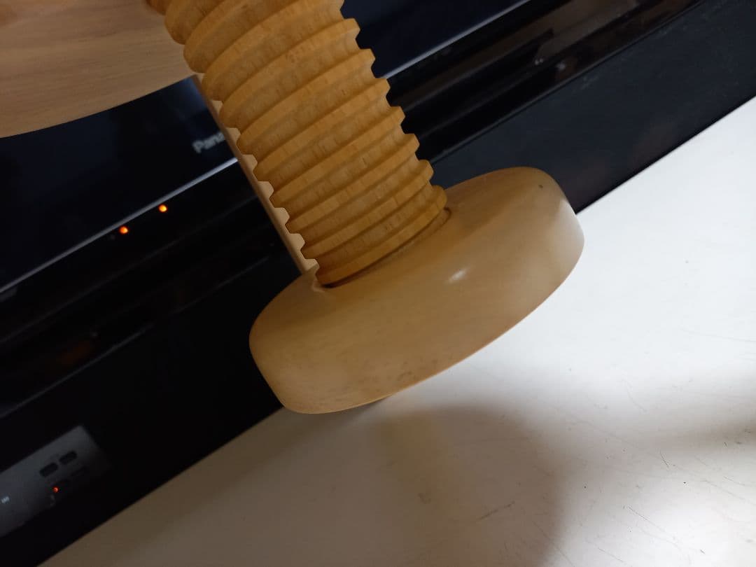 広松木工　スピンスツール　ミルクナチュラル　ウッド　チェック柄　クッション