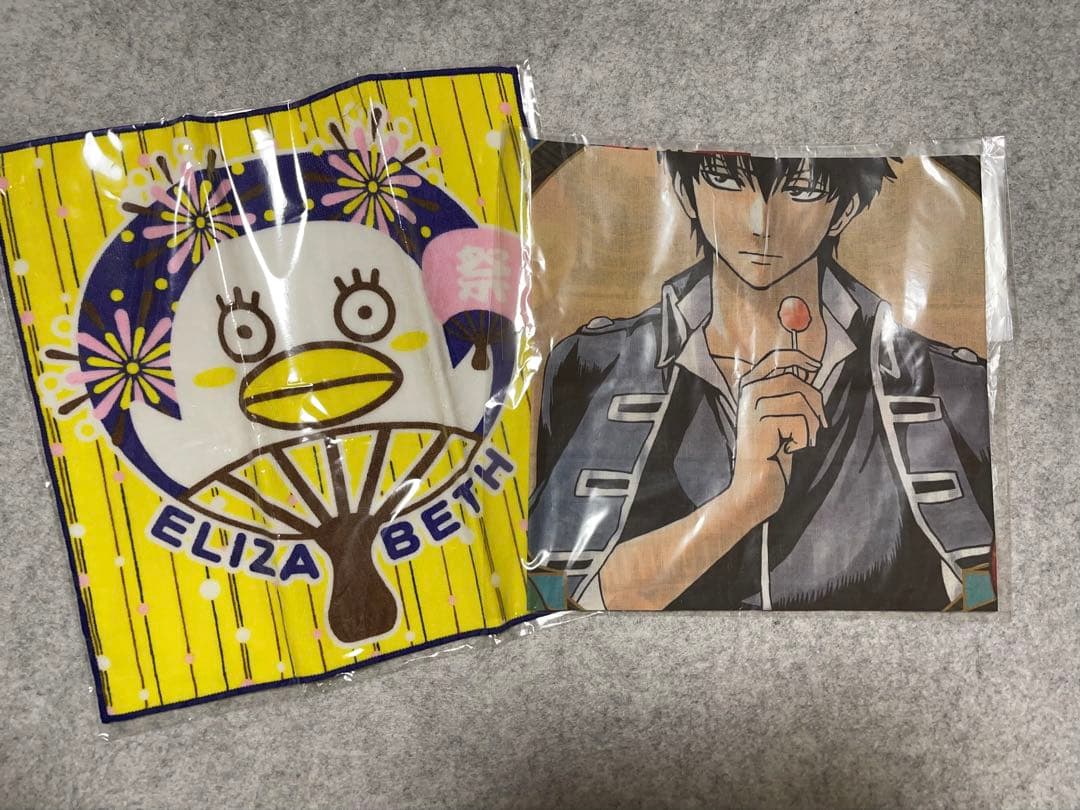 銀魂　大判ハンカチ　土方(銀時変身ver.) ハンドタオル　エリザベス