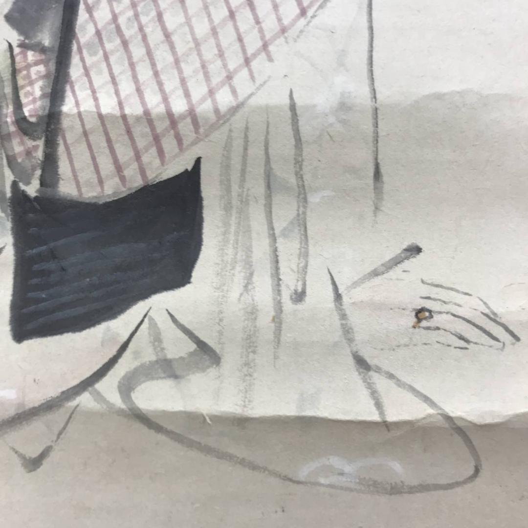 模写/伊東深水/美人画/夏の夕/掛軸/名家伝来AE-380