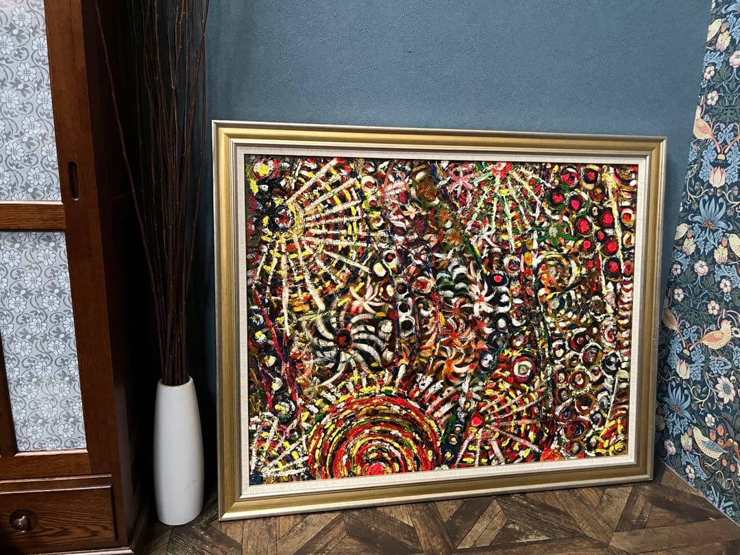 抽象画 油絵 インテリア 絵画 額縁 ゴージャス
