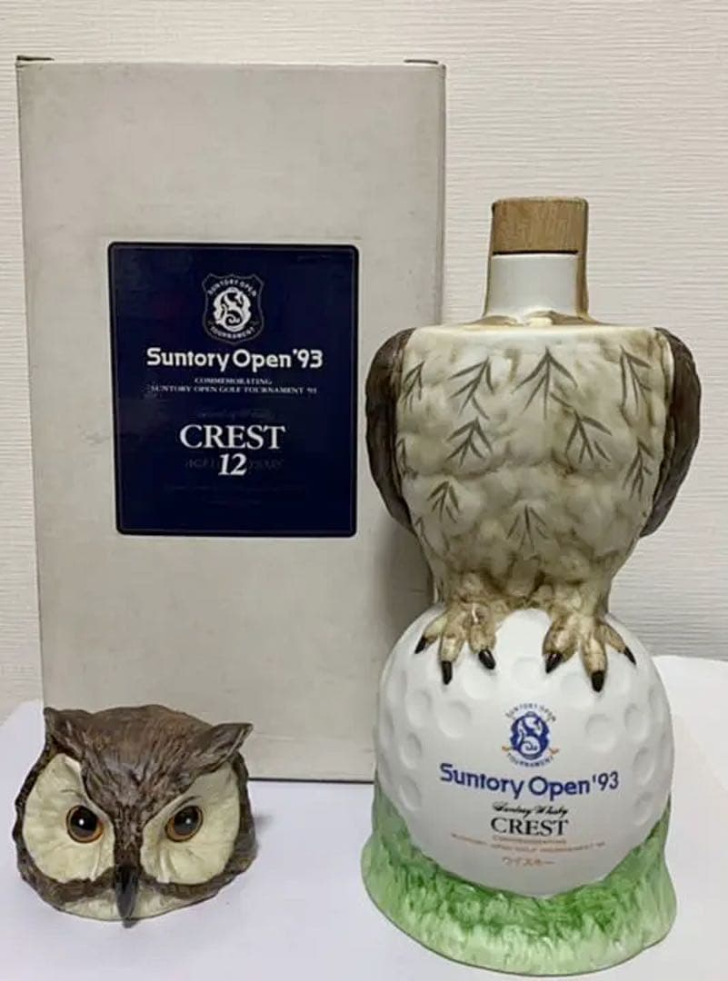 サントリーウイスキー クレスト12年 サントリーオープン'93 記念ボトル(梟)