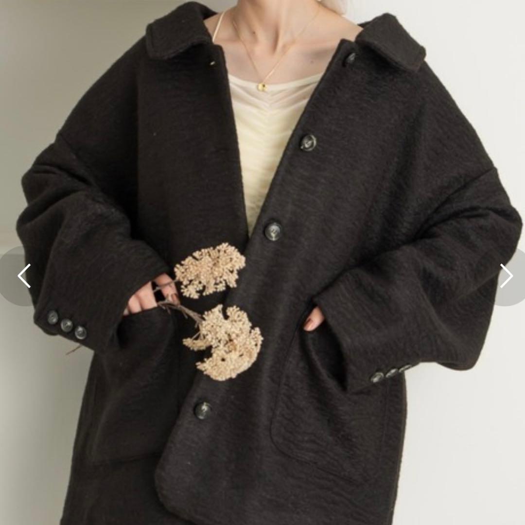 hinari ステンレスカラーシャギーミドルコート