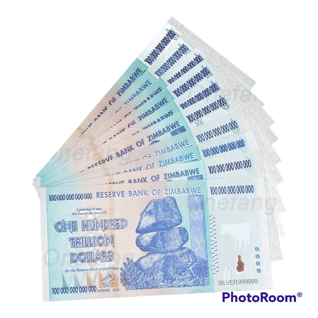【鑑定書付き・ジンバブエ100】貴重 100兆ジンバブエドル紙幣1枚