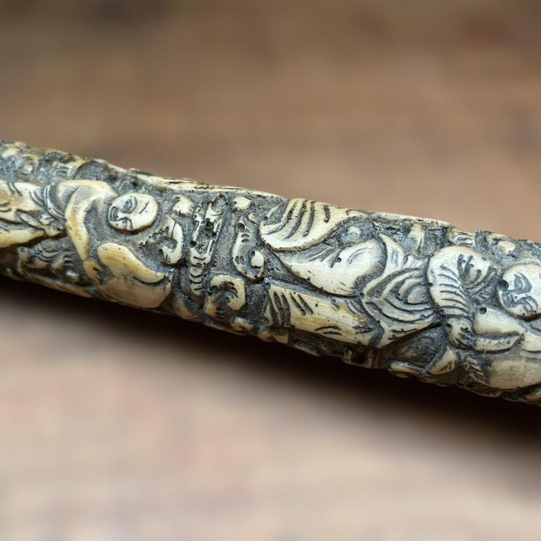 中国 骨董 古玩 古美術 アンティーク 阿片 煙管 アヘン パイプ 彫刻