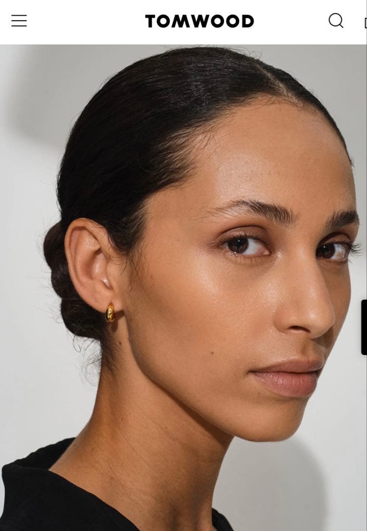 TOM WOOD ゴールド フープピアス Ice Huggies Gold