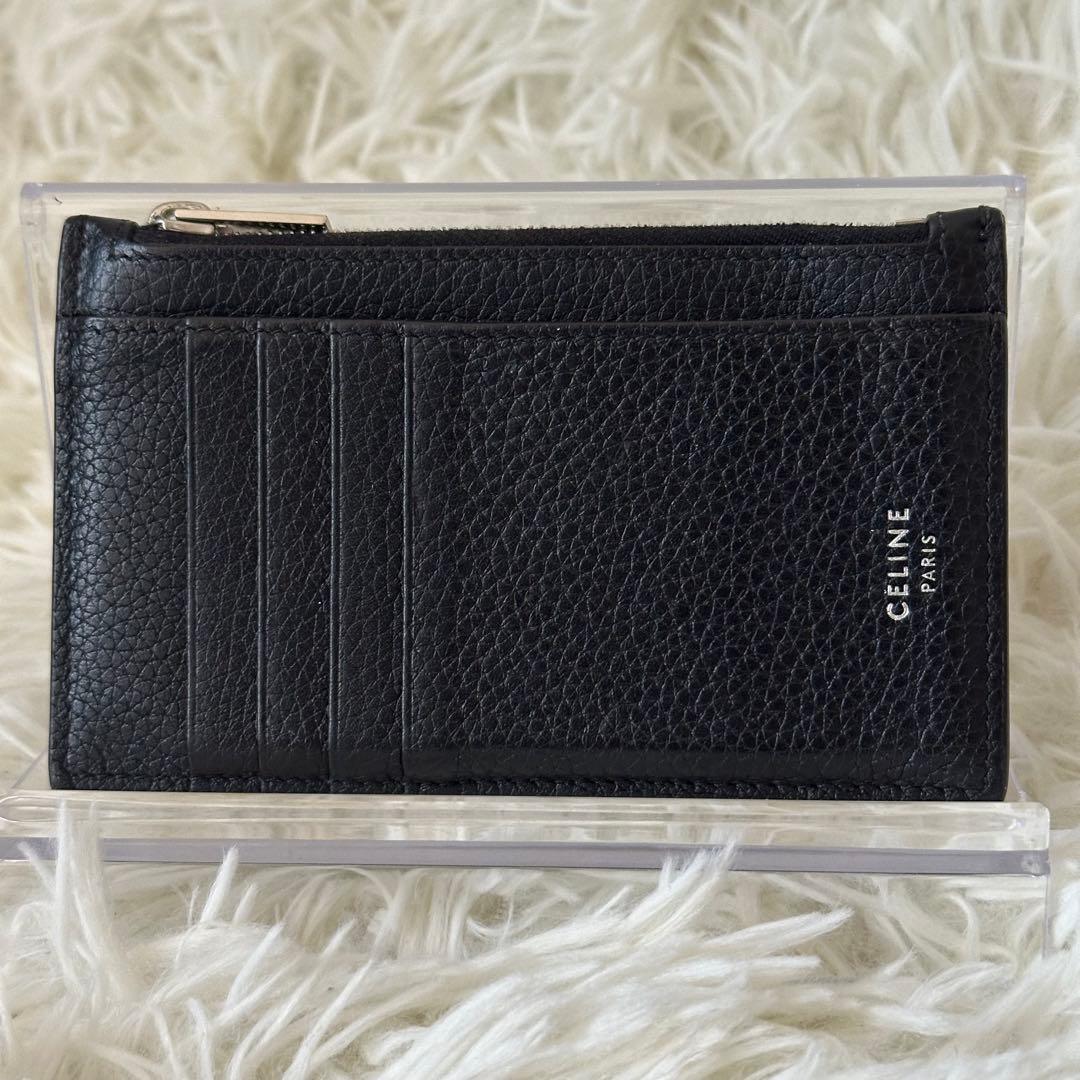✨️美品✨️ セリーヌ フラグメントケース シボ革 型押し レザー コンパクト 黒