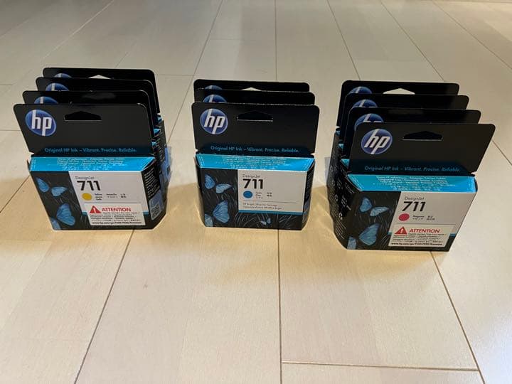 HP Designjet 711 インクカートリッジ29ml 純正3色 計11個