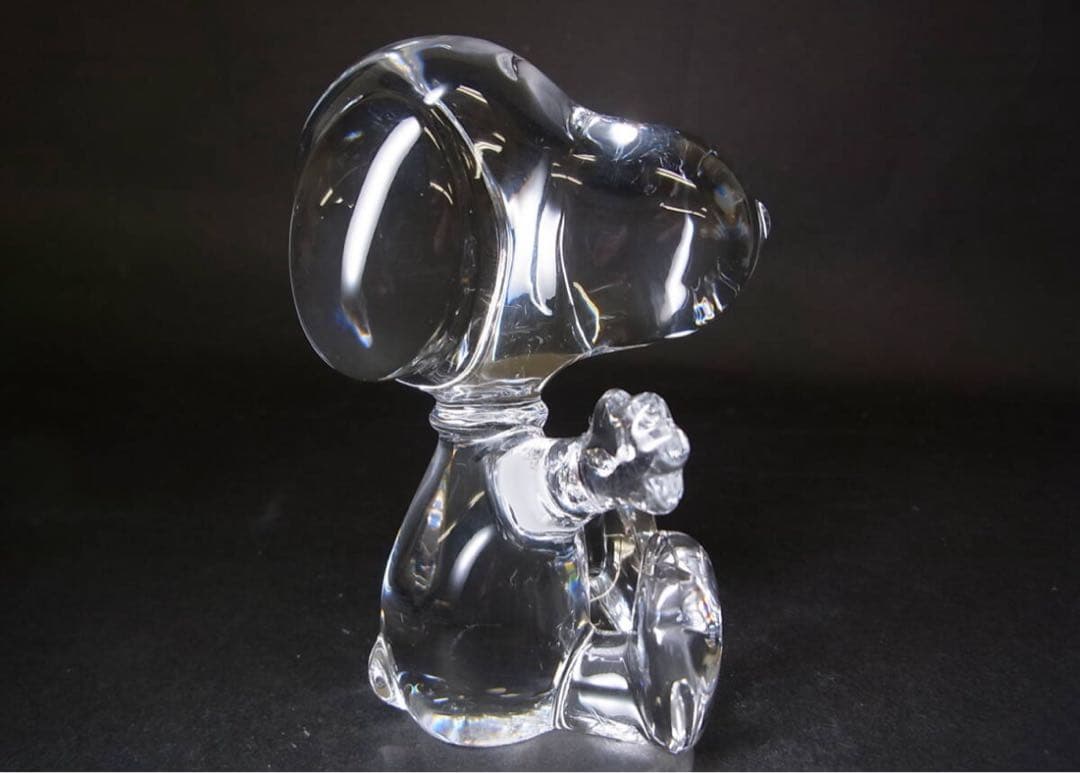 極美品 Baccarat バカラ スヌーピー クリスタル ガラス オブジェ 置物