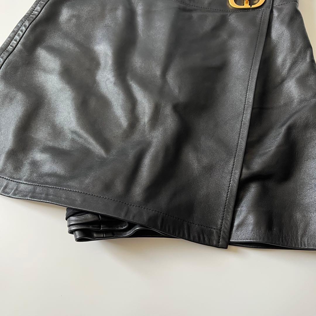 ディオール　スコート　CDバックル　ラムレザー　ブラック　38サイズ　キュロット