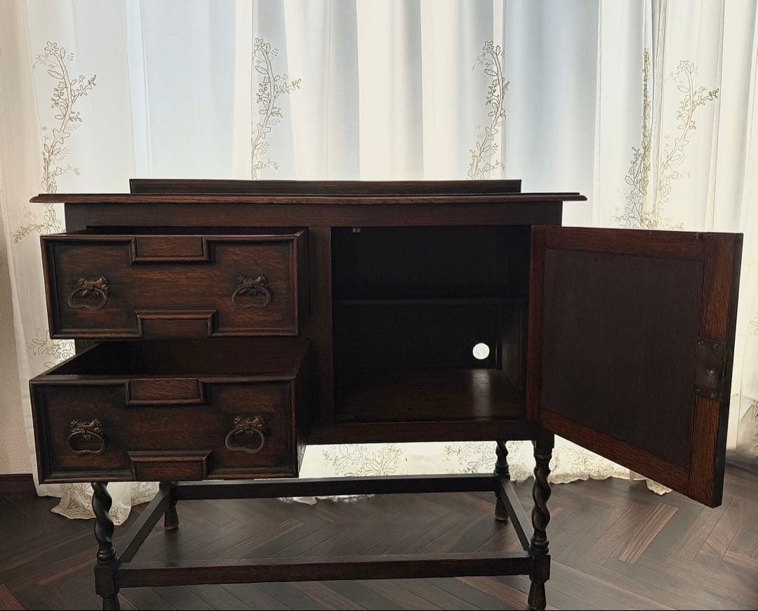 イギリス　アンティーク　オーク サイドボード ジャコビアンリバイバル