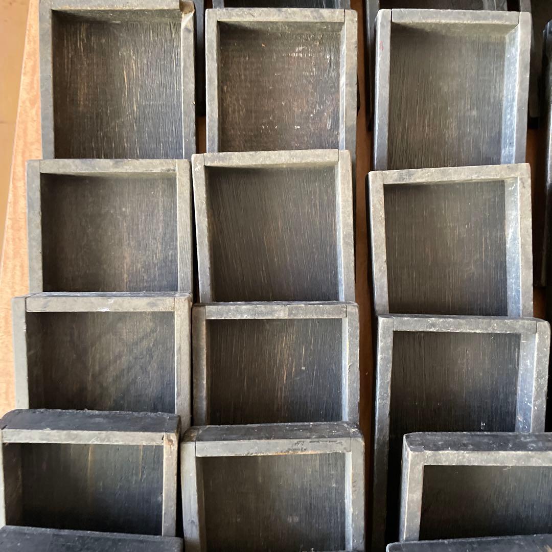 【chyas】B50-1/活版印刷所で使われていた小箱（文選箱）50枚