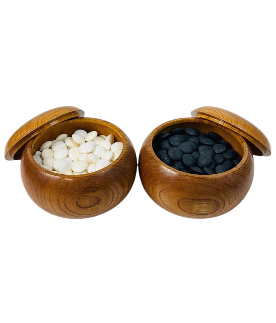 囲碁 36号 蛤碁石 那智黒 碁石 / 超特大 碁笥 欅 上