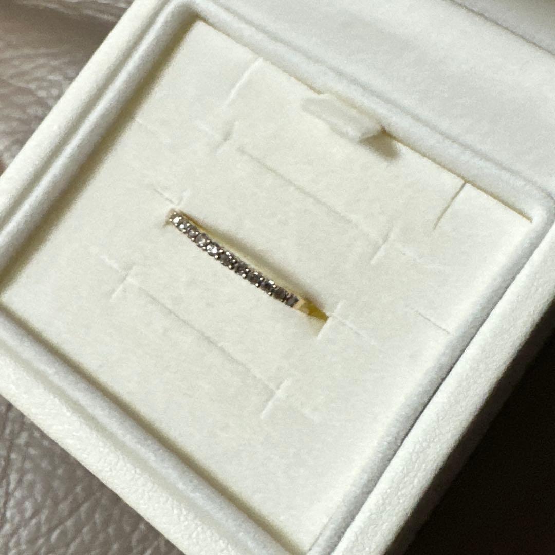 4°C K10 ダイヤ　ハーフエタニティリング　箱無し