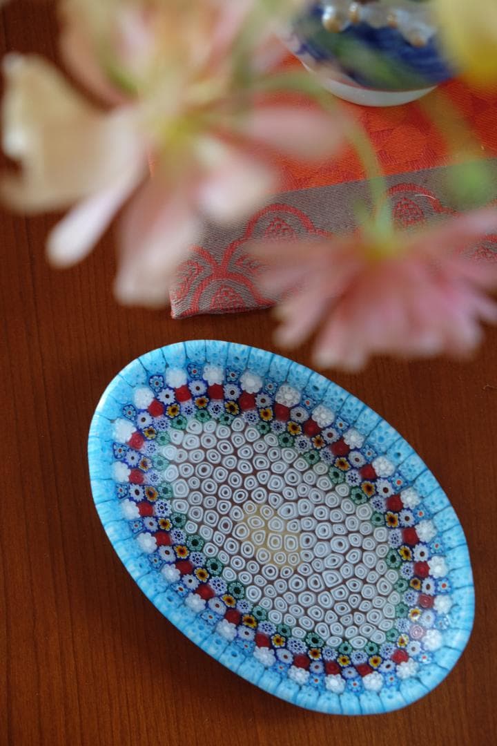 ベネチアンガラス ミルフィオリ プレート 皿 江波冨士子/黒木国昭/藤田喬平