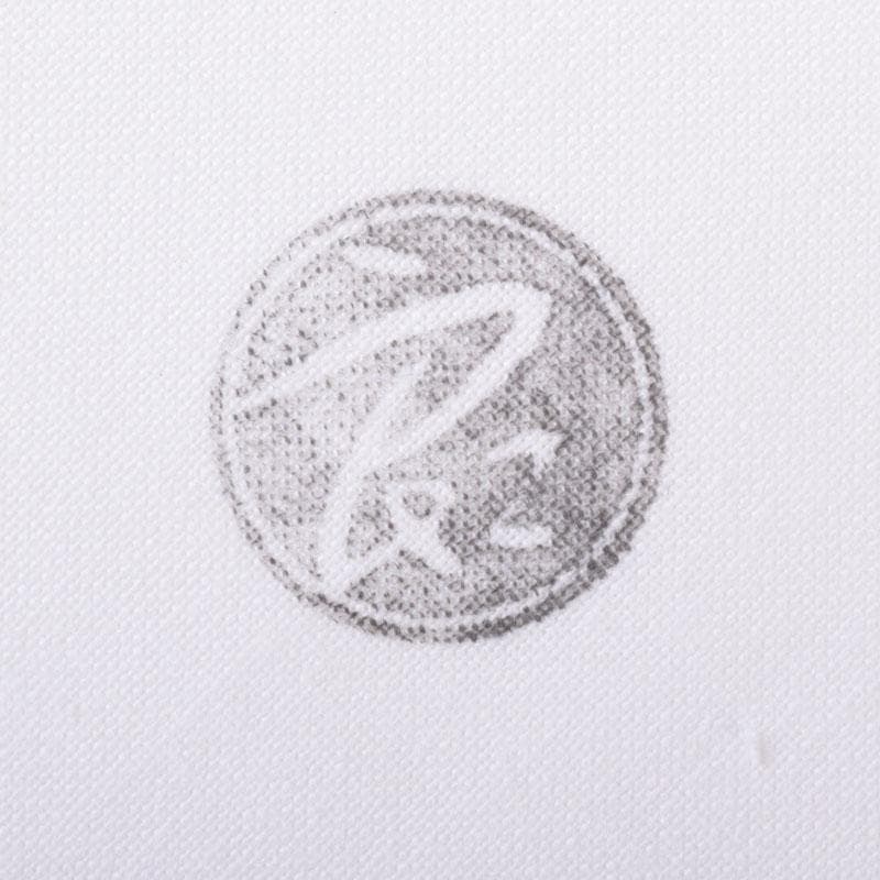 茶道具　京焼　中村良二作　灰釉　芒図　茶碗　共布共箱　C　7446