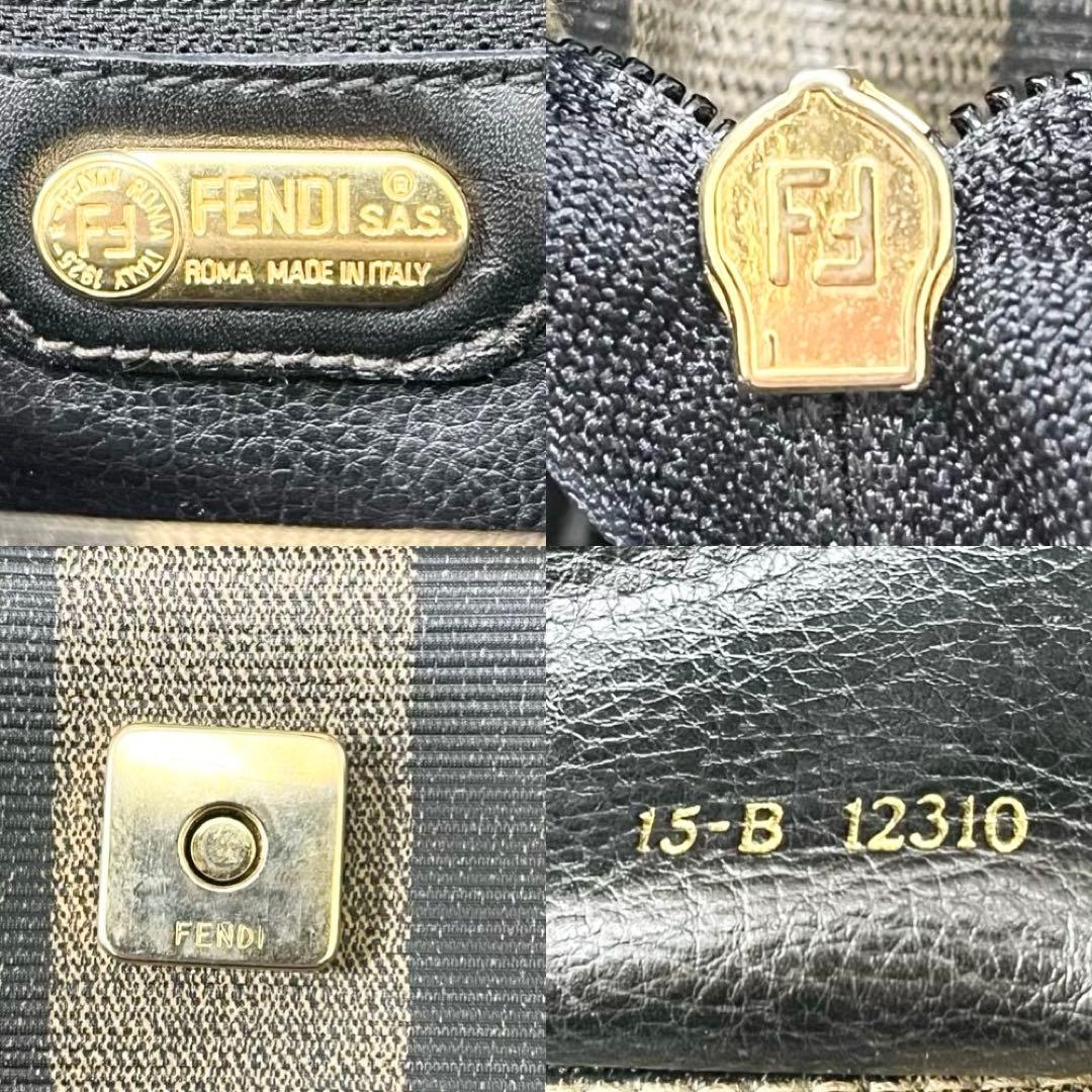 美品 フェンディ ペカン ヴィンテージハンドバッグ PVCレザー