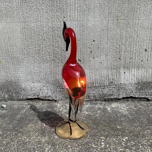 Salviati｜murano｜ガラスオブジェクト｜くちばし破損有｜鳥｜