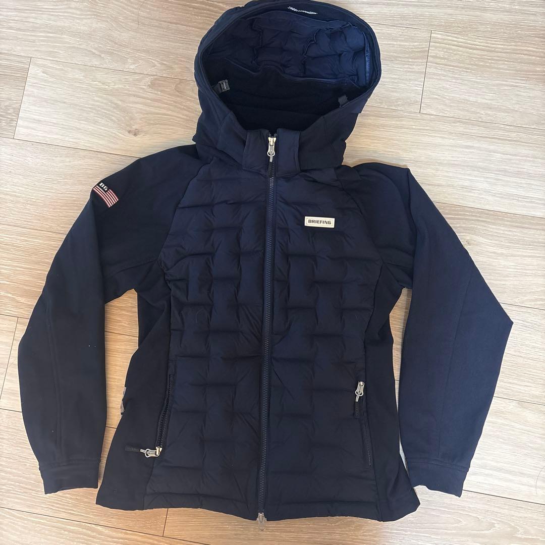 美品　ブリーフィングゴルフ☆ハイブリッドダウン　ネイビー　M 襟取り外し可