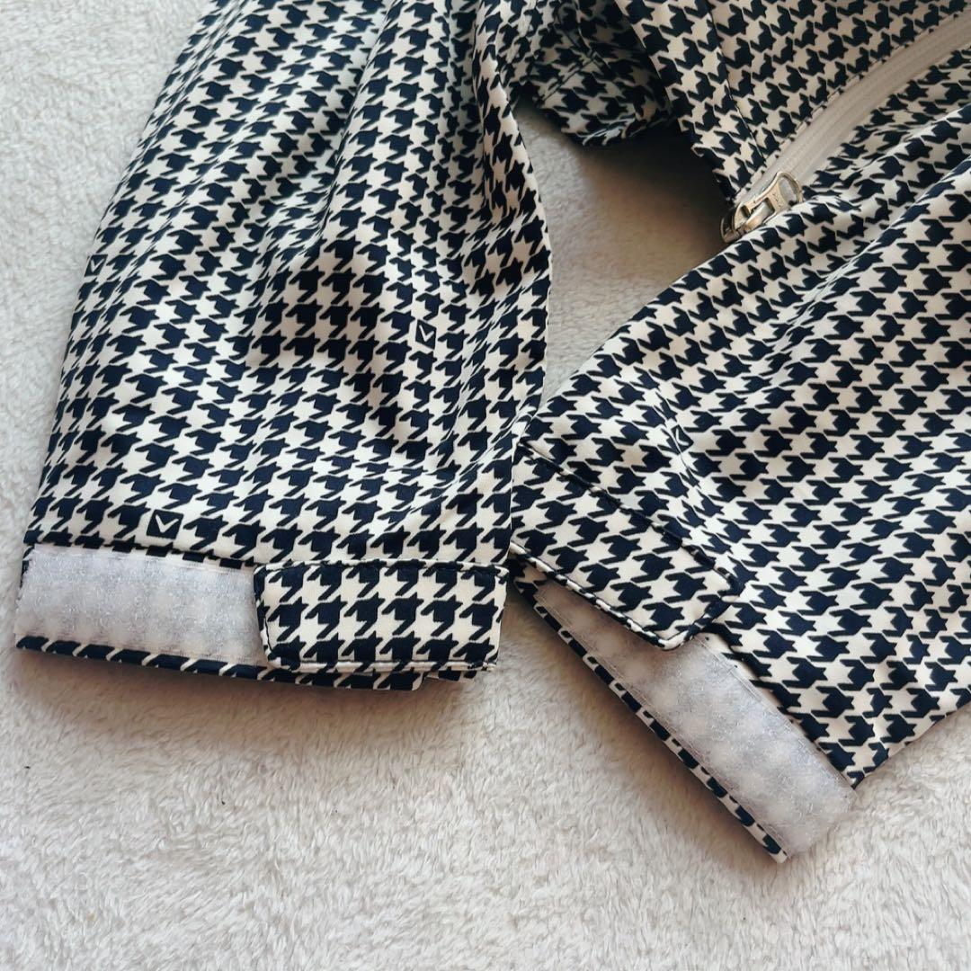 極美品　キャロウェイ　レインコート　ジャケット　パンツ　千鳥格子　L 　ネイビー