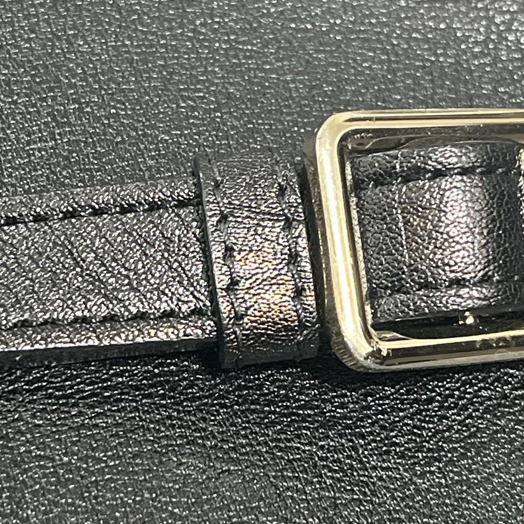 マルベリー　ショルダーバッグ　ターンロック　カーフスキン　金具　ブラック　レザー