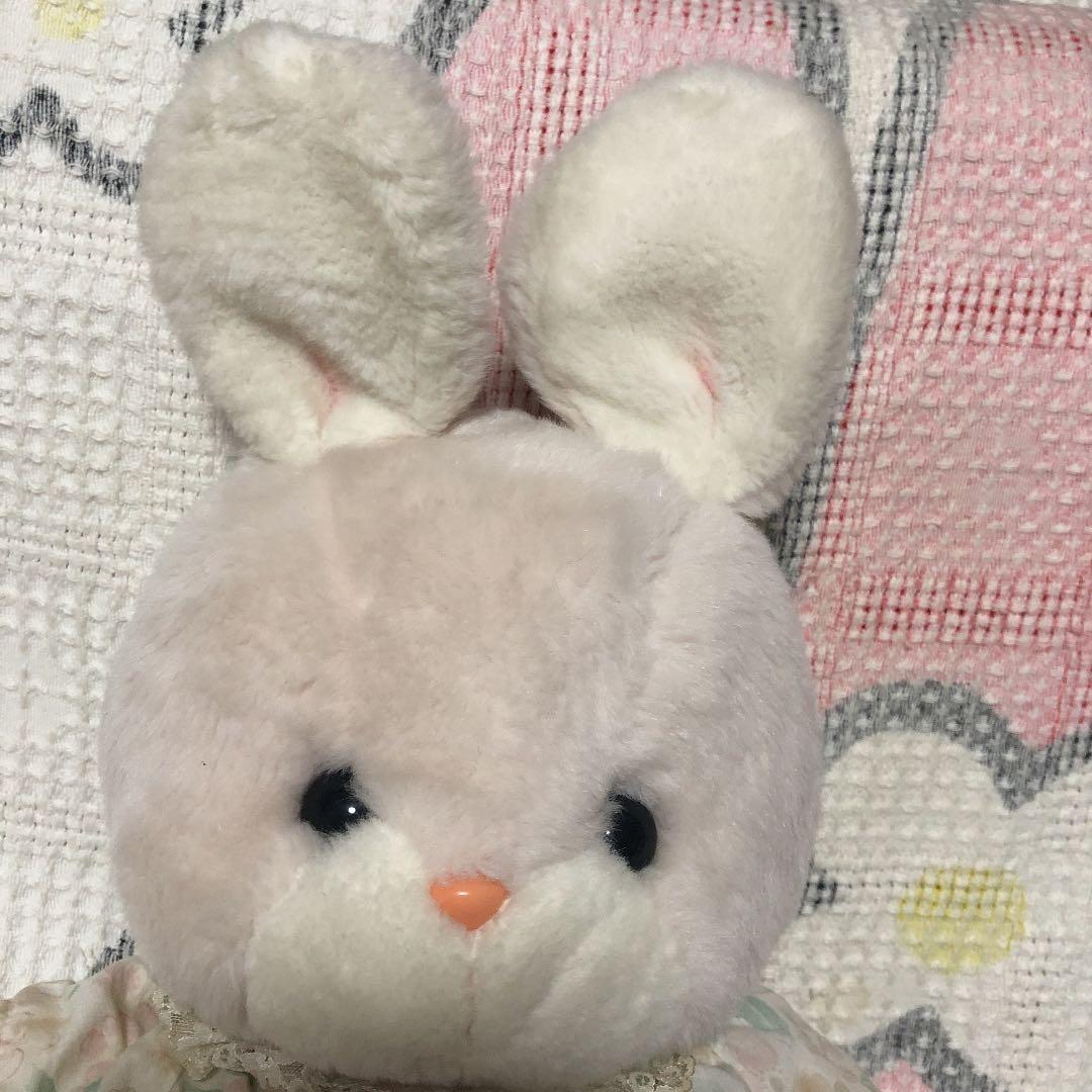 昭和レトロ　吉徳　うさぎ　薄いピンク色　ぬいぐるみ　中古品