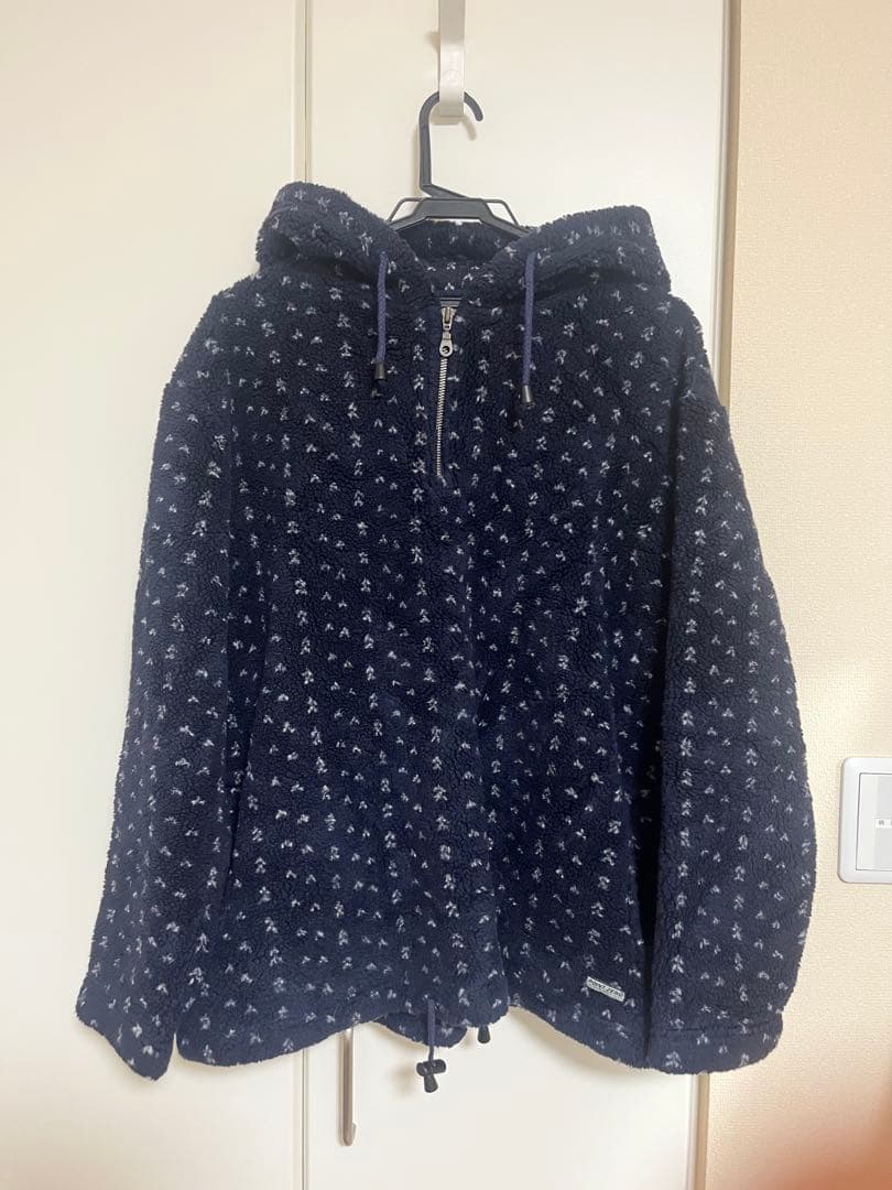 珍品　杉咲花冬のなんかさ、春のなんかねバーズアイ柄フリースハーフジップパーカー