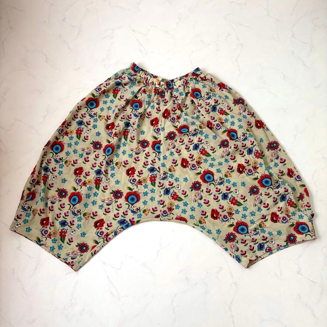 【洗える 極美品】アルベロベロ サルエルパンツ ぶたさん フラワー柄 近年