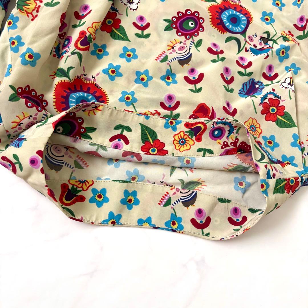 【洗える 極美品】アルベロベロ サルエルパンツ ぶたさん フラワー柄 近年