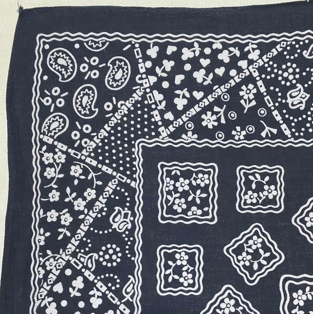 レアカラー ブラック クッキー パリス 13960 ビンテージバンダナ 1582