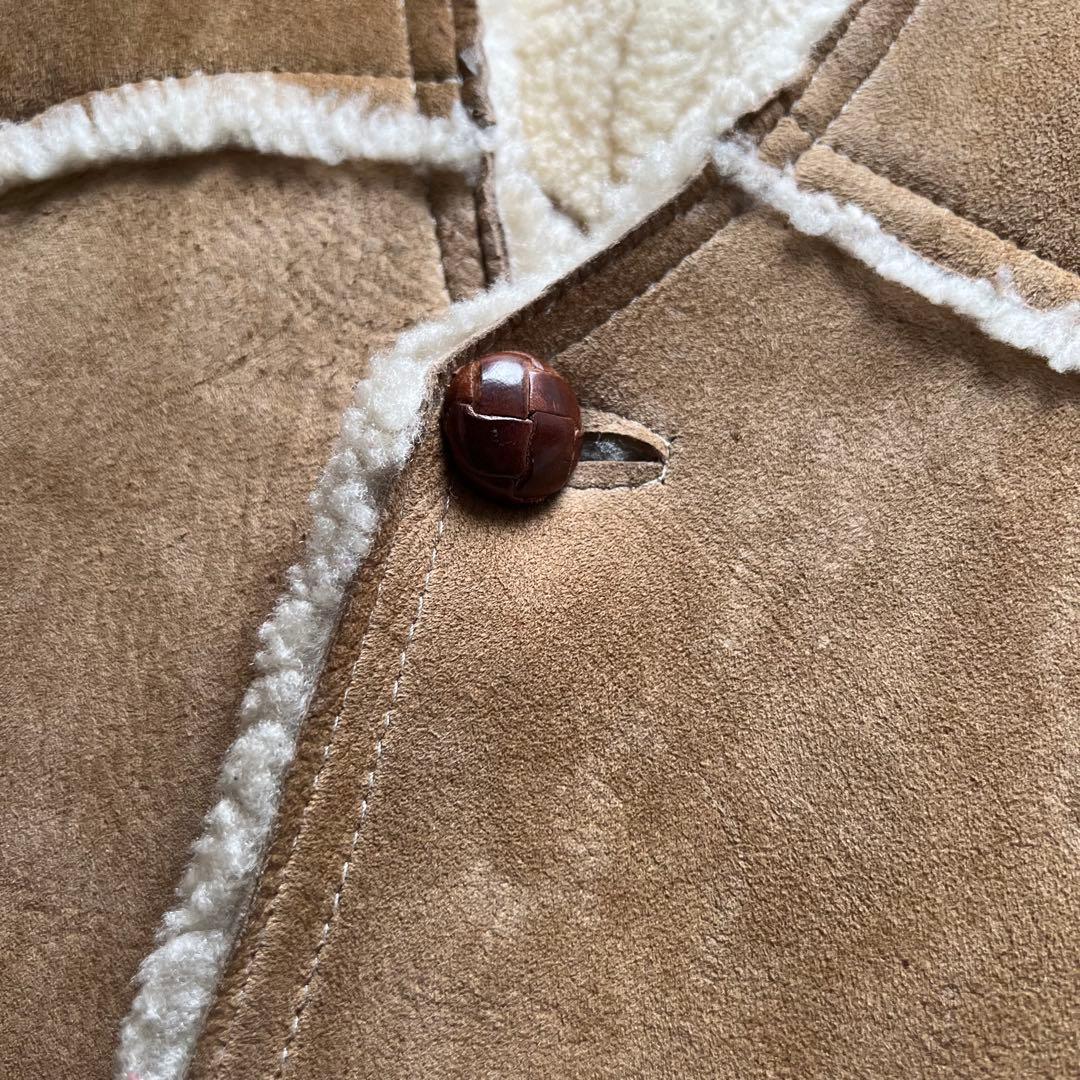 希少70's~80's vintage ムートンベスト　シープスキン　キャメル