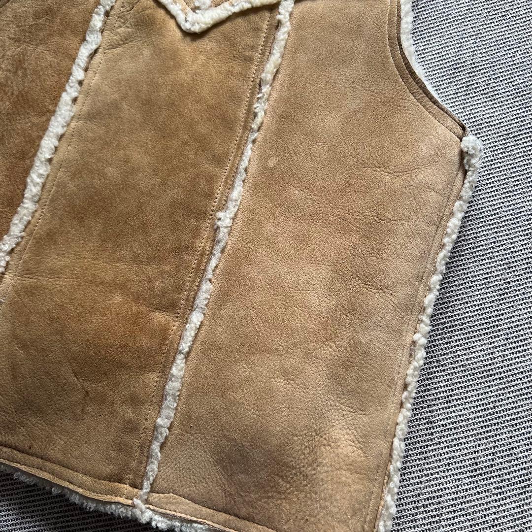 希少70's~80's vintage ムートンベスト　シープスキン　キャメル