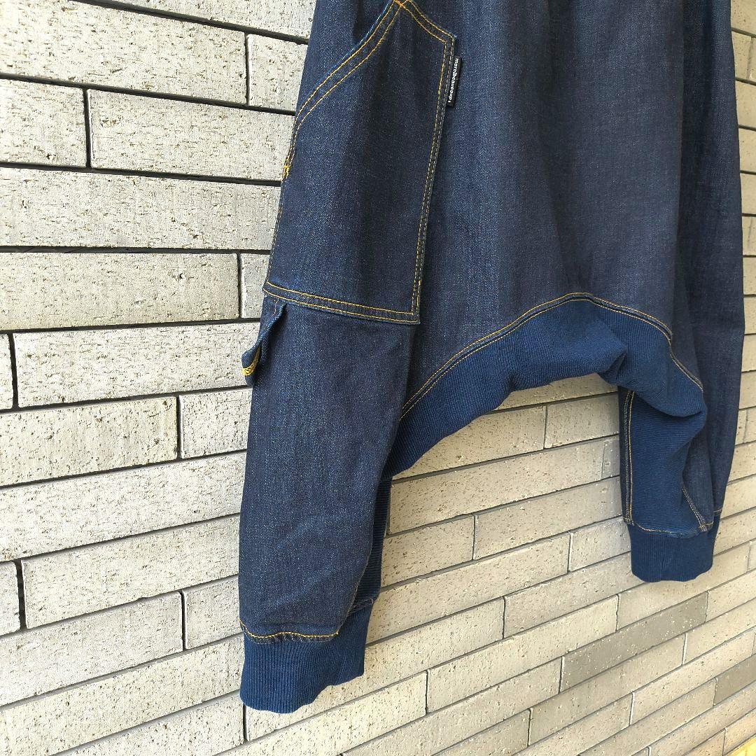 ♠【メルシーボークー】✨美品　サルエルデニム　ストレッチ　インディゴ/藍色　L