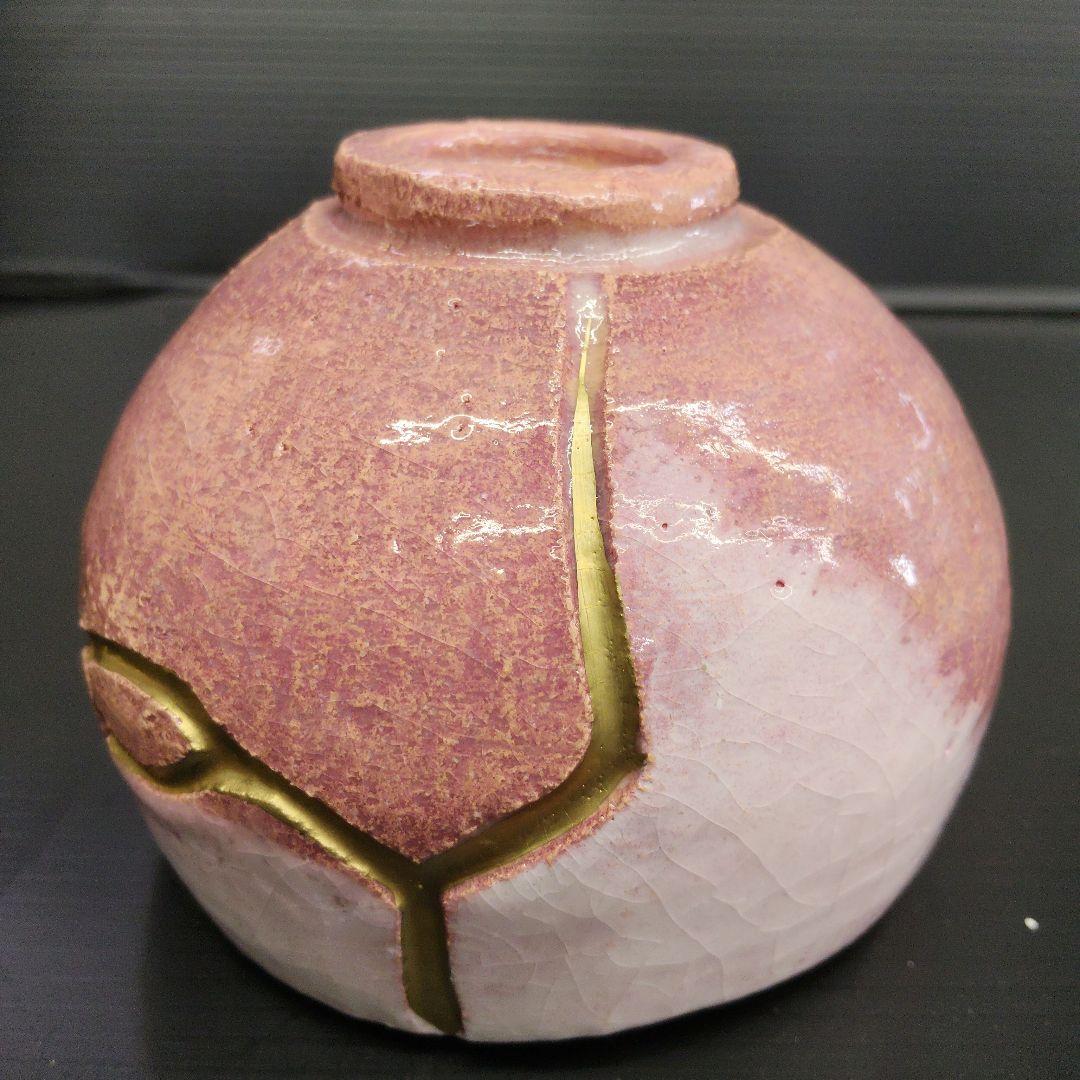 清水焼 光悦雪峰 佐々木昭楽造 赤楽 抹茶碗　共箱 共布 栞 茶道具 琵4