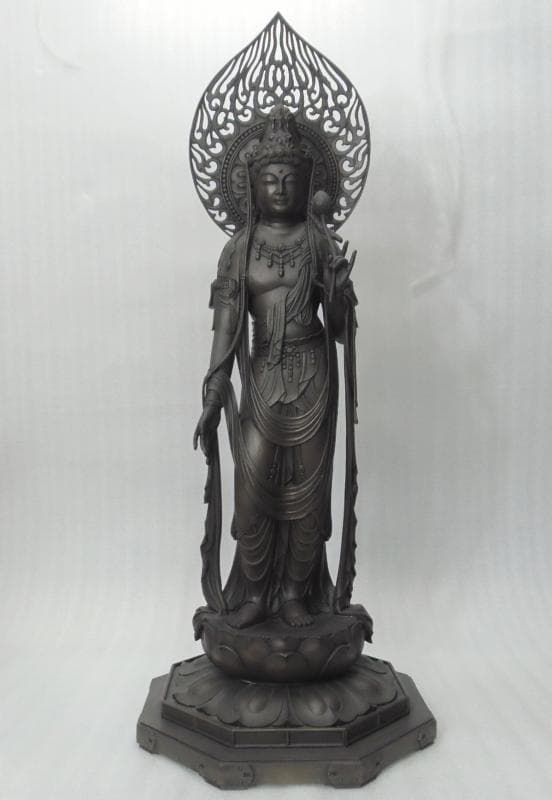 Ｂフライデー★ブロンズ製 聖観音菩薩像1.8尺立★高さ：約93cm