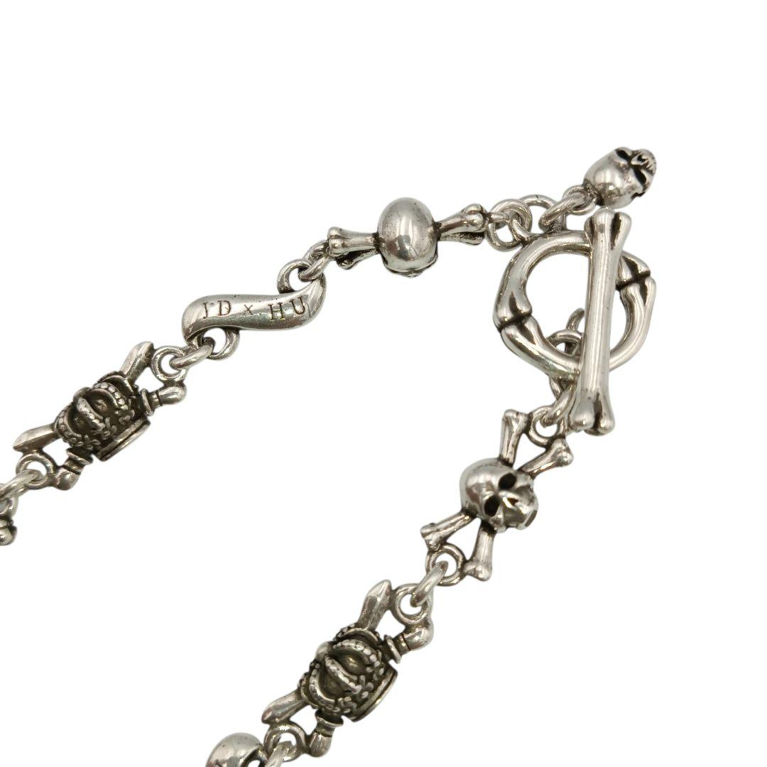 ジャスティンデイヴィス ブレスレット クラウン スカル シルバー925