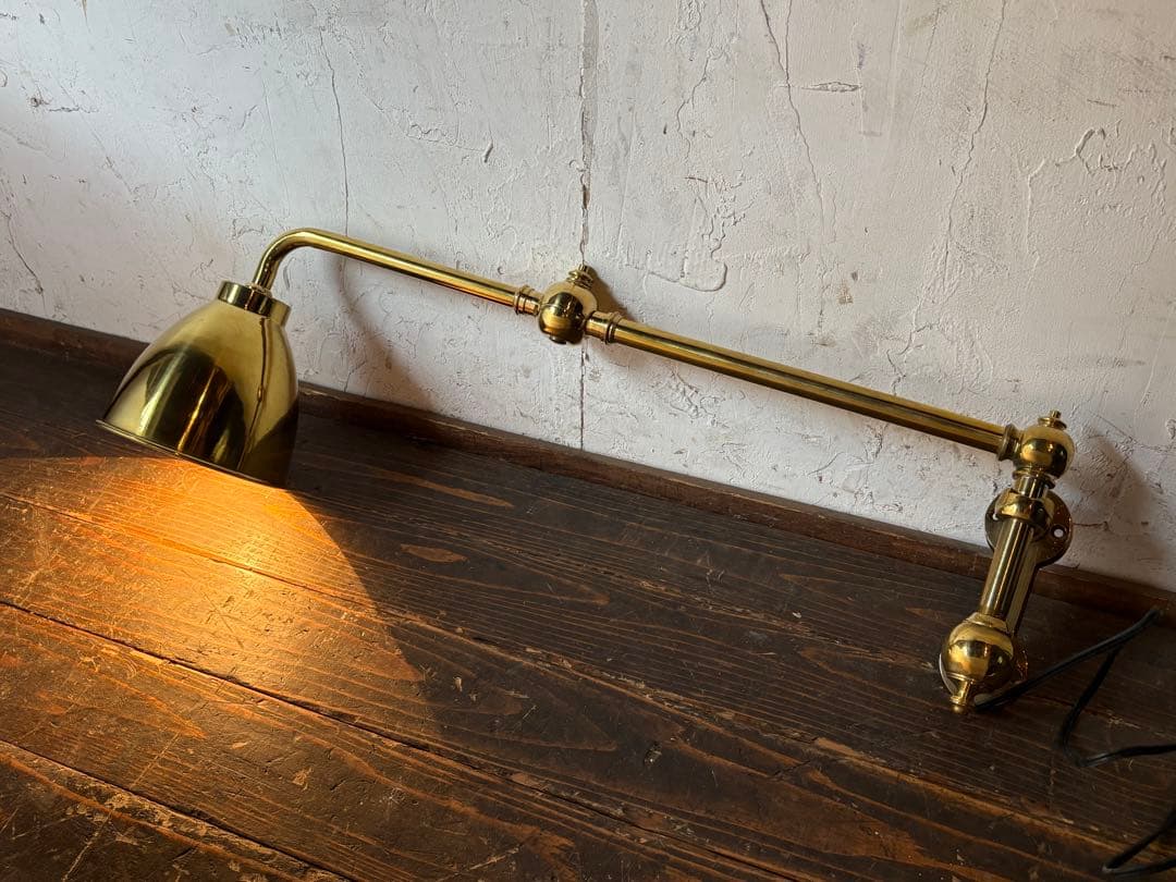 真鍮製アーム式ランプ 4灯