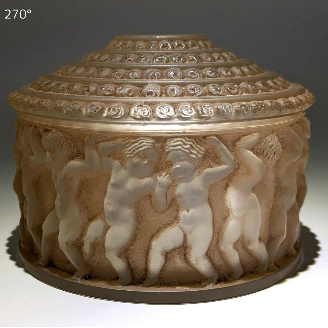 ★生命の神秘★ルネ ラリック アンファン希少な茶パチネ蓋物神秘の子供