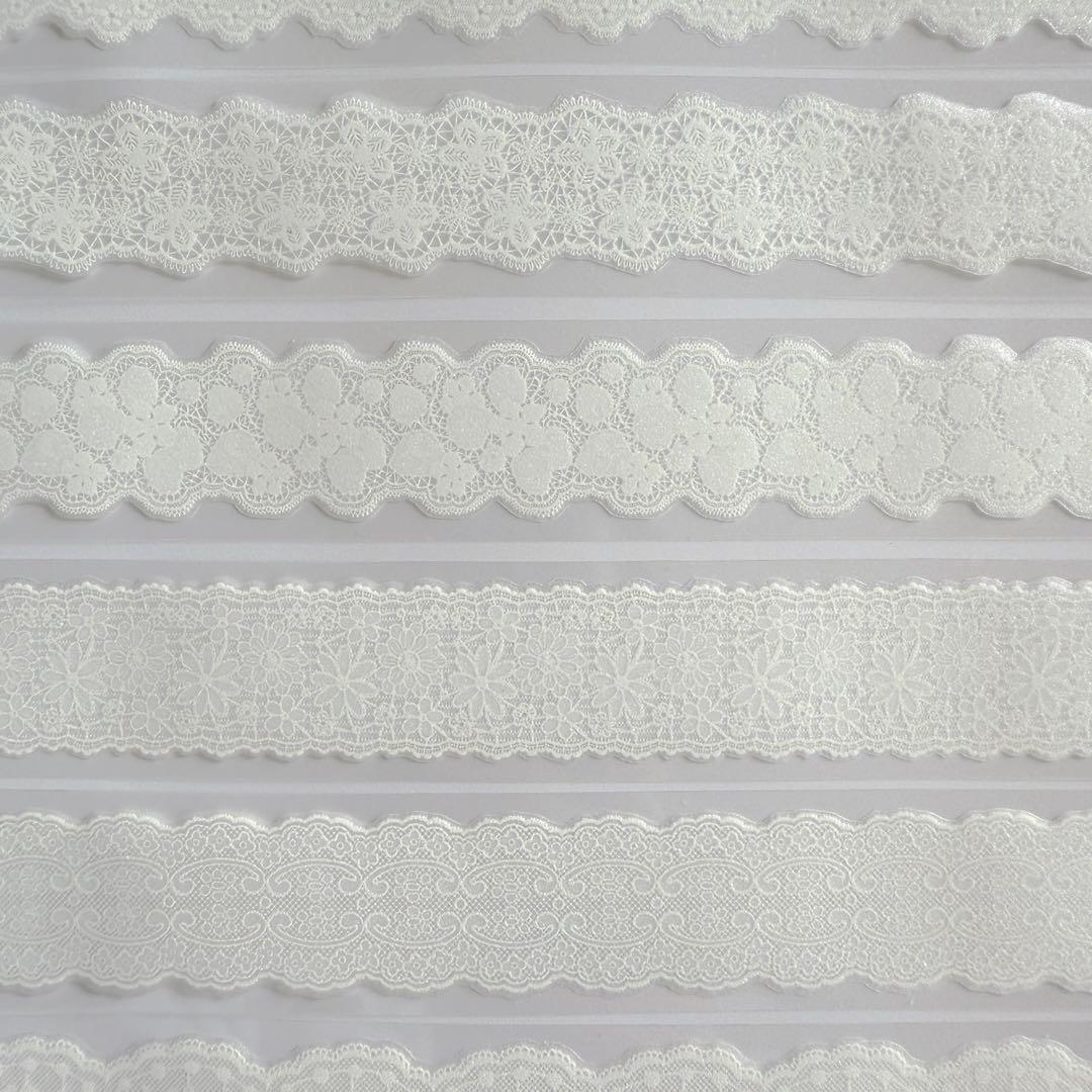 【8701】海外　マステ　6m巻売り　ラメ加工カッティング　レース　6種類