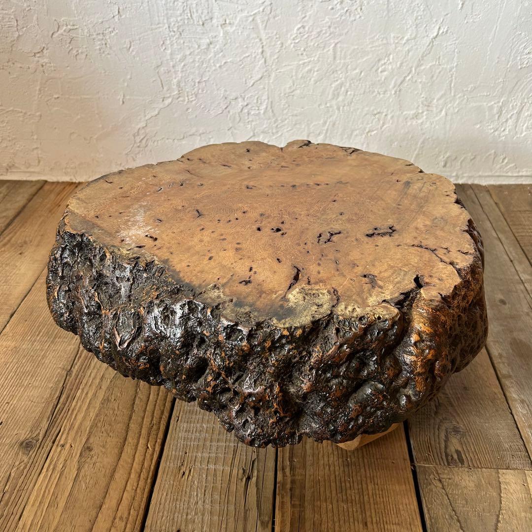 こぶ 無垢 一枚板 天然木 座卓 ローテーブル 鉢台